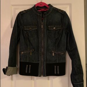 Guess Slim fitting dark denim jacket